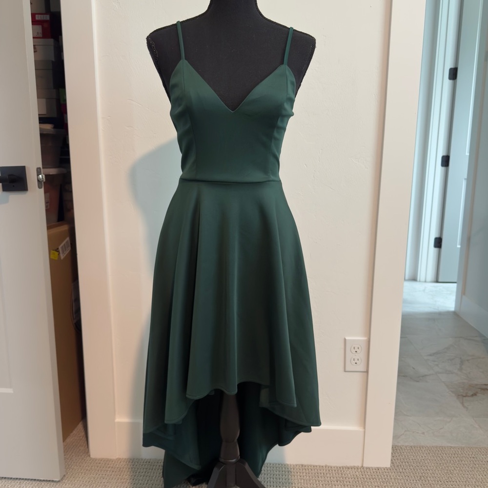 Lux Wave NWT Emerald Green High Low Dress S - Picture 5 of 16